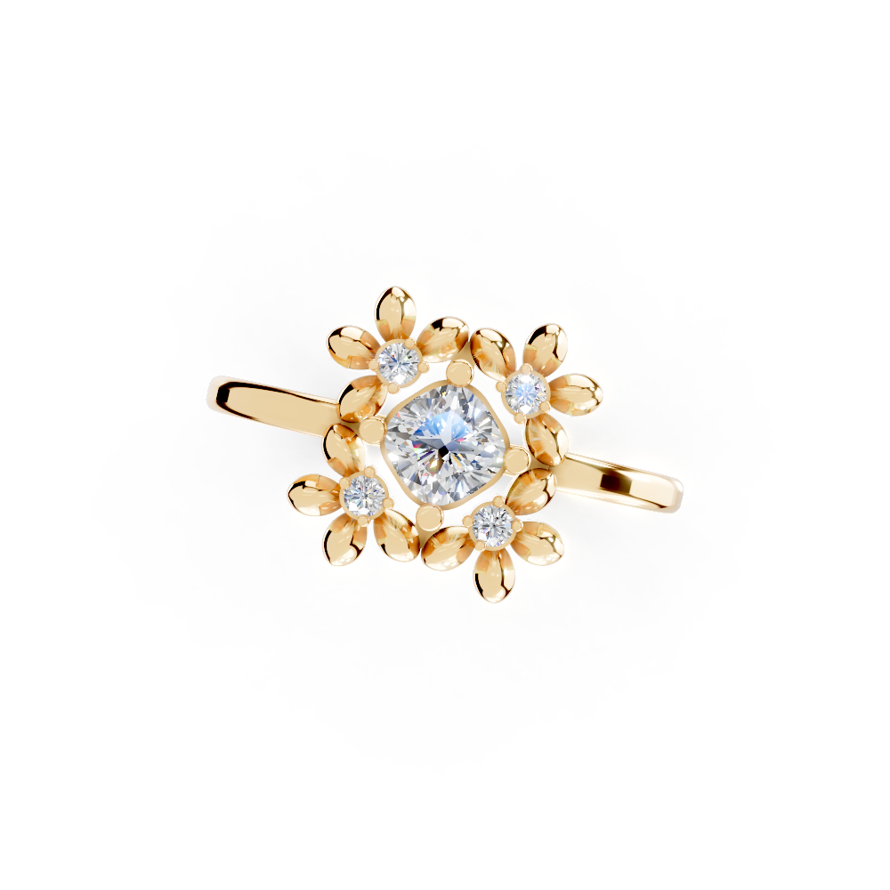 Camellia Bezel (Yellow Gold, 18k, VVS/ EF)